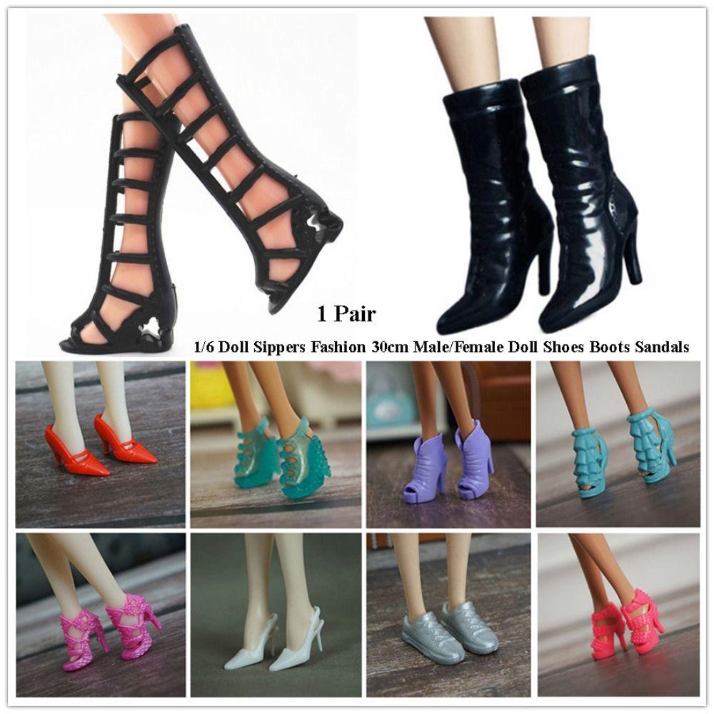 Fashion 1/6 Doll Sippers Shoes Sandals High Eyed Shoes Flat Shoes Fit Foot Length 2cm Dolls