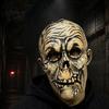 Unobstructed Vision Horror Mask Halloween Scary Mask, Realistic Rotten Skeleton Latex Hood, Party Detailed Skull Cosplay Comfortable for Secret Room &