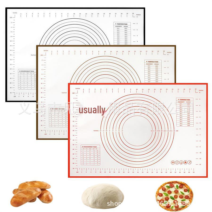 Silicone Baking and Kneading Mat with Rolling Pin and Heat-Resistant Pad
