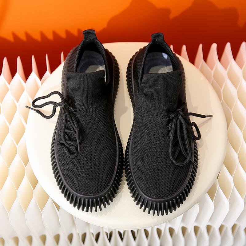 

Мужская обувь 2024 года, весенние кокосовые туфли, летающие плетеные повседневные спортивные туфли, сетчатые дышащие кроссовки, износостойкие и нескользящие рабочие туфли 35 чёрный