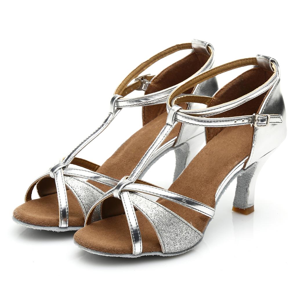 Buty Do Tańca Latino Na Obcasie Leah 7 Cm Srebrne 34