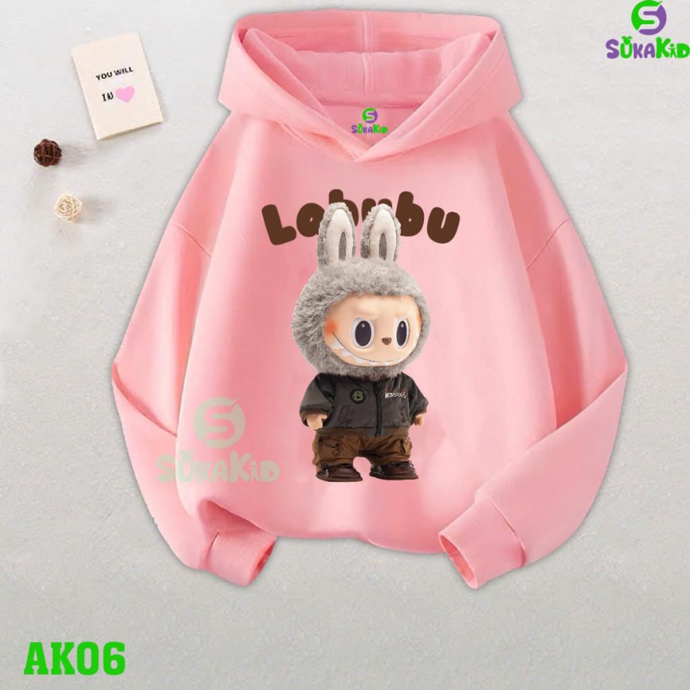 Labubu Pattern Printed Jacket Winter Hoodie Sweatshirt for Girls and Boys