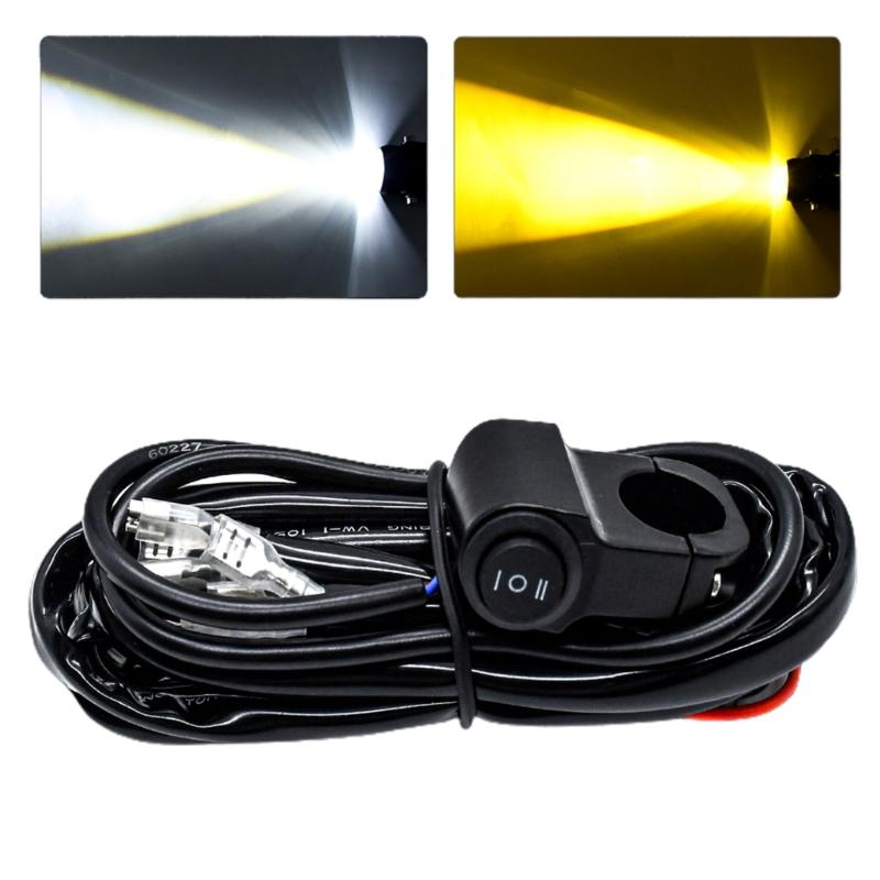 Waterproof Motorcycle Fog Lights Wire Switch Harness Headlight Spotlights Wire Cable Suitable for ATV Car LED Work Light