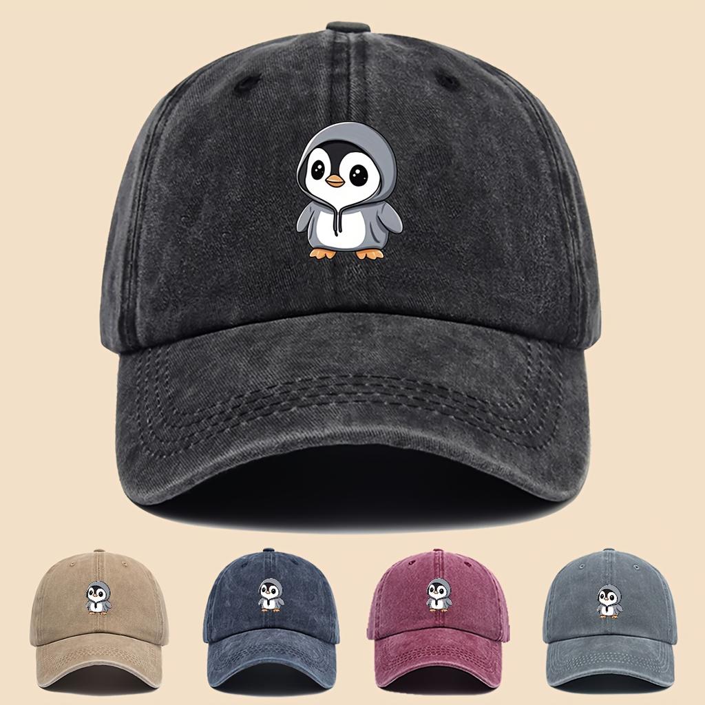 Cartoon Cute Penguin Pattern Printed Baseball Cap Trucker Hat Dad Hat