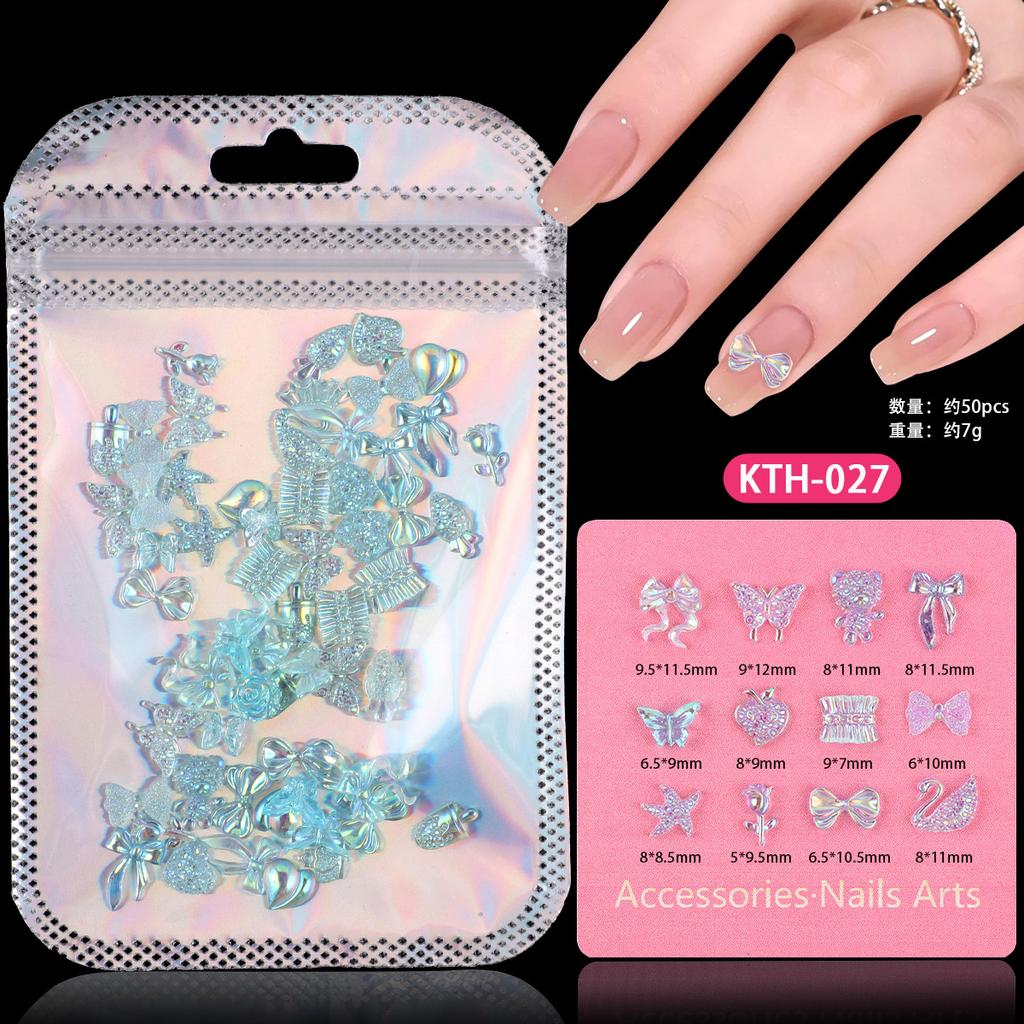 Color Streamer Resin Bow Mixed Nail Art Trinkets Mobile Phone Case Accessories Work In Progress Diy Accessories