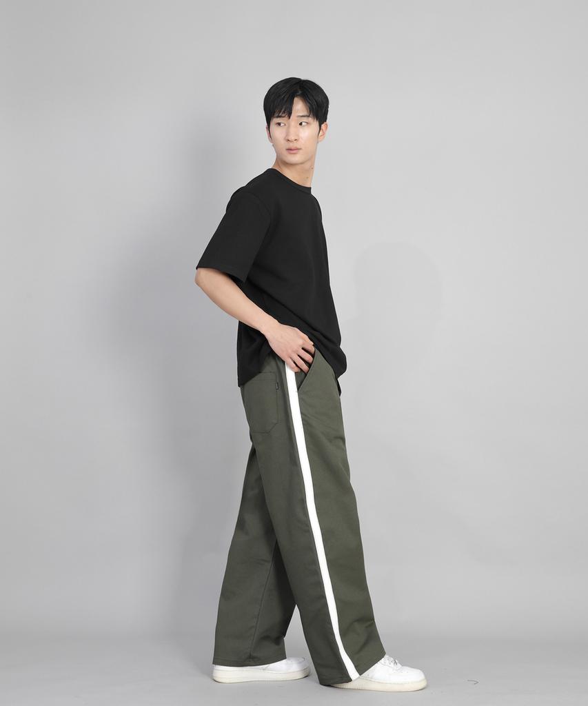 Seinteukeulu White P-Line Ex Wide Pants Plw-341 Khaki