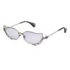 Dekoratives Perlendesign Metall Unregelmäßige Form Sonnenbrille Unisex-Sonnenbrille Silber VW5096-1-800