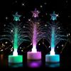 3/1pcs Mini Flashing LED Christmas Tree Colorful Fiber Optic Christmas Tree Night Light Home Party Decorations Romantic Gifts