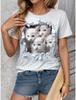 Süße Kätzchen T-Shirts Kawaii Katze 3D-Druck Sommer Damen Rundhals Kurzarm T-Shirt Harajuku Tees Y2k Tops Damenbekleidung