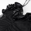 Schwarzes trägerloses gerafftes hochtailliertes Abendkleid - Europäischer und amerikanischer Stil Damen langes Kleid