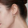 14K Half Cubic Round One-Touch Earrings (Gold Filled) C24EGF126