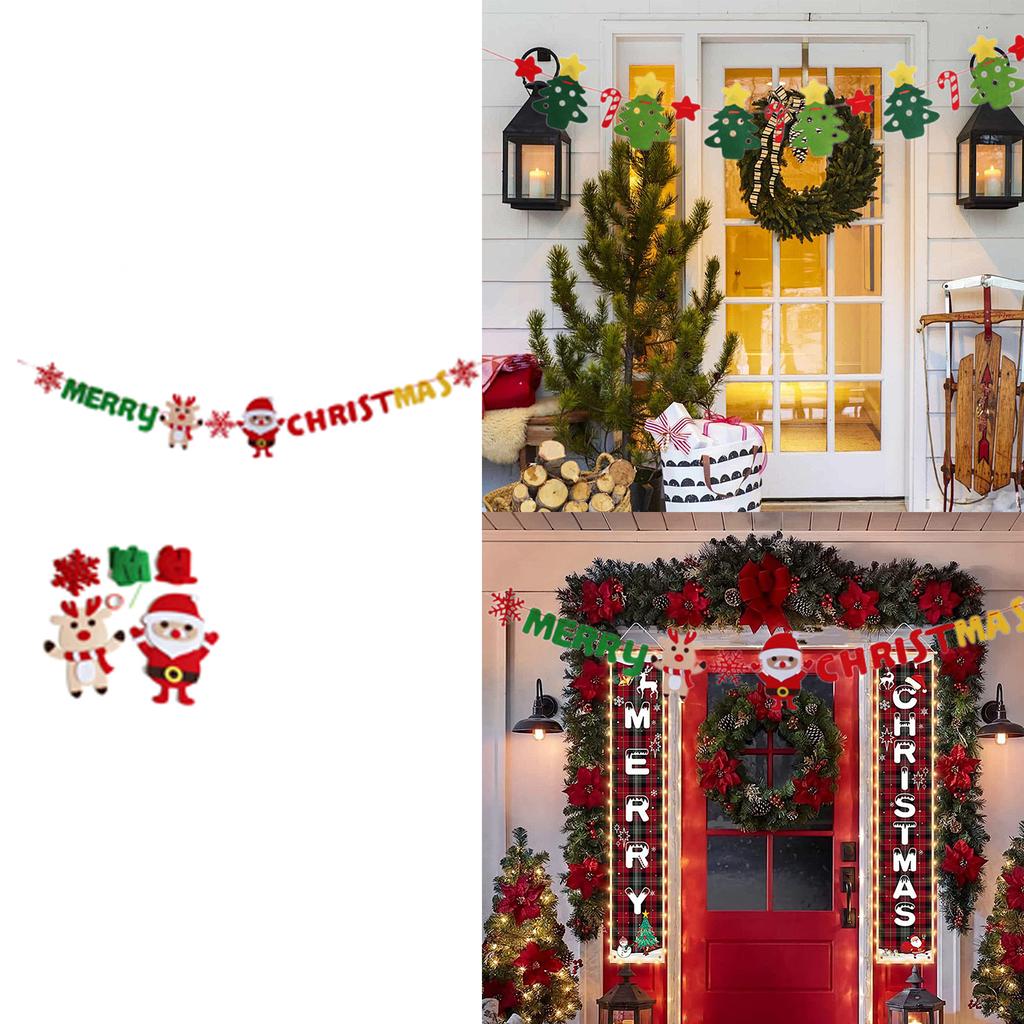Festive Christmas Hanging Garlands Festival Santa Letter Christmas Bunting Decors for Yuletide Decorating Needs