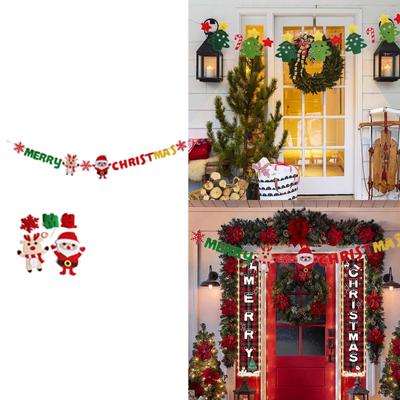 Festive Christmas Hanging Garlands Festival Santa Letter Christmas Bunting Decors for Yuletide Decorating Needs