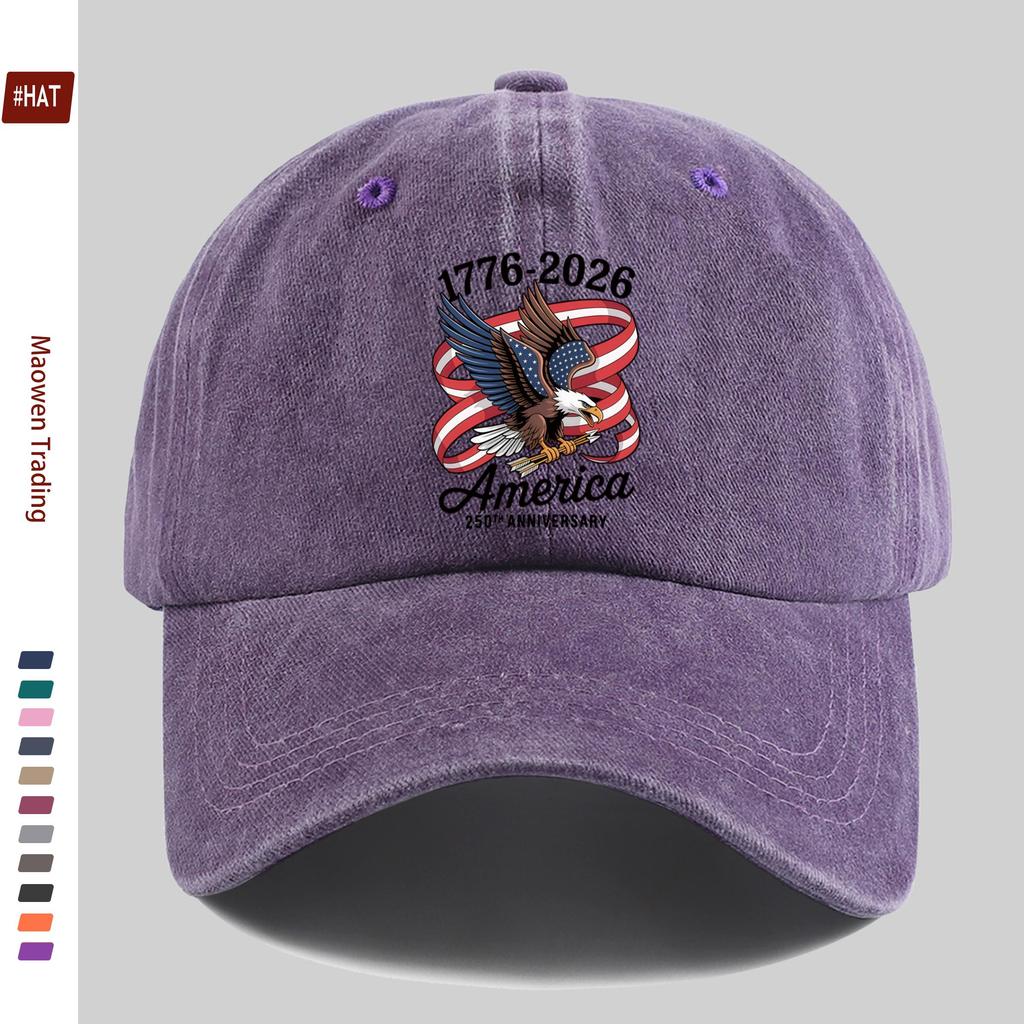 Pc Womens Casual Hat Th Anniversary of the Founding of the United States Commemorative Eagle and Stars and Stripes Print B