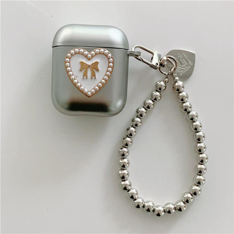 Pearl Love Bow for AirPods 1 Generation Protective Cover Second Generation 1 Generation Pro1 Apple Bluetooth Headset Case