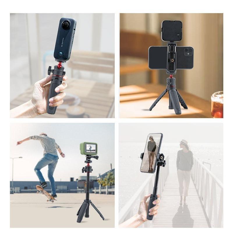 Compact Extendable Aluminum Tripod for Camera and Mobile, Handheld Photo & Selfie Stick