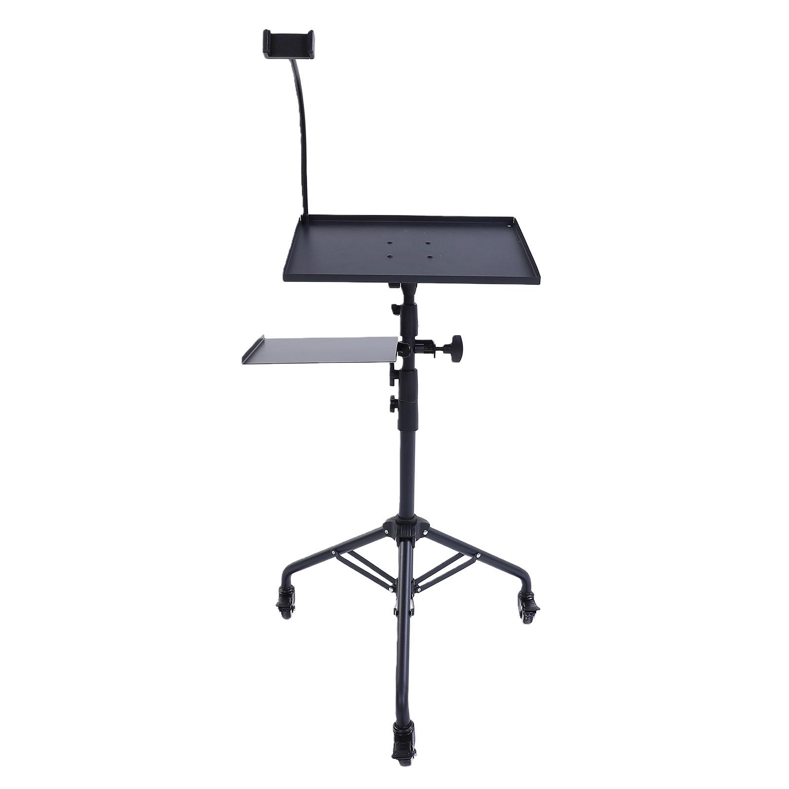 Laptop Projector Tripod Stand Adjustable Height 28 51.2 Inch Portable Tablet Tripod Stand with Casters and Phone Holder