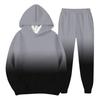 Men's Casual And Personalized Printed Long-sleeved Hooded Sweatshirt, Men's Sports Sweatshirt And Sweatpants Two-piece Set