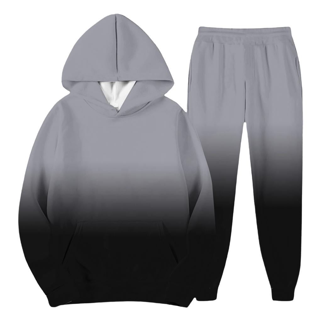 Herren Casual und personalisiert bedrucktes Langarm-Kapuzensweatshirt, Herren Sport-Sweatshirt und Sweatpants zweiteiliges Set