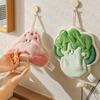 Hand Towel Cartoon Wipe Handkerchief Rag Vegetable Shape Towels For Wiping Hands Thickening Absorbent With Hanging Loop