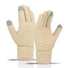 Women's Winter Velvet-Lined Touchscreen Knit Gloves - Cute, Thick, Korean Style, Cold-Proof