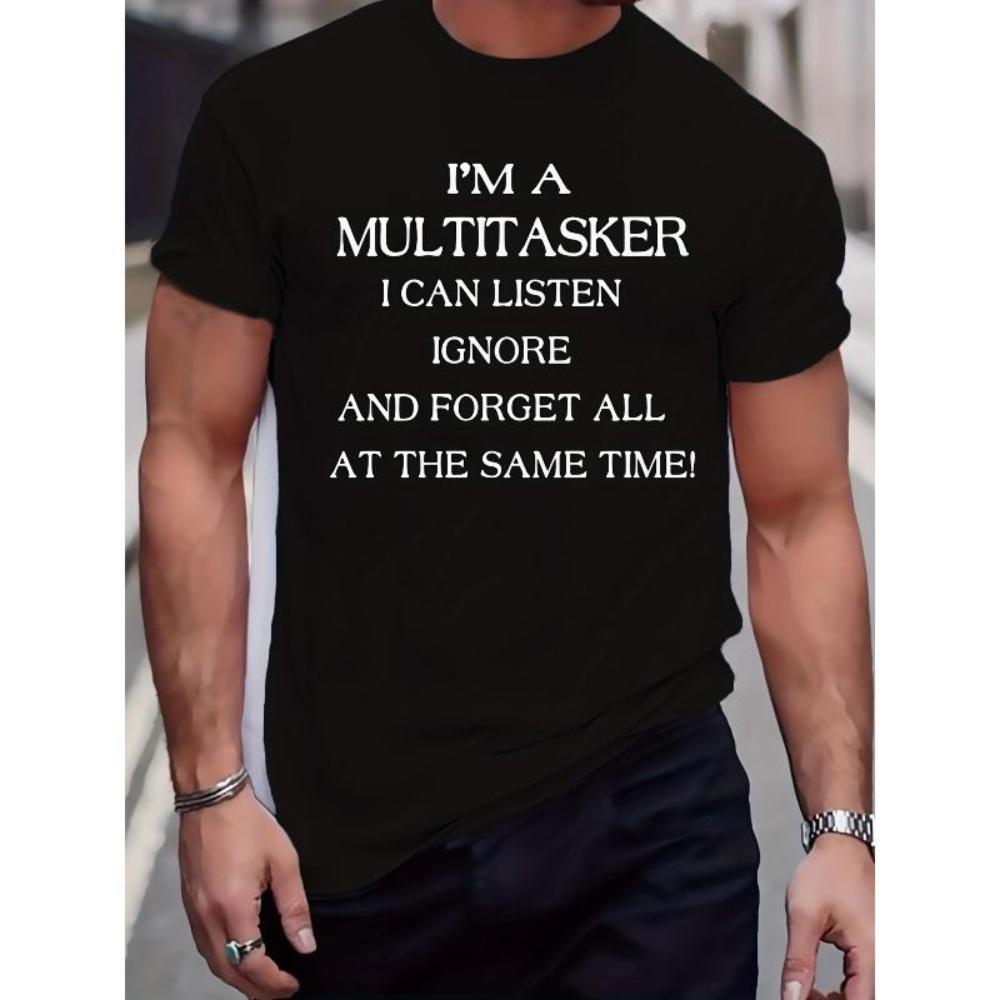

European Sizes Men s Plus Size Oversized Summer T-Shirt - Mid-Stretch Short Sleeve Crew Neck Casual Shirt with & Tall Fit, Breathable Fabric Suitable S чёрный
