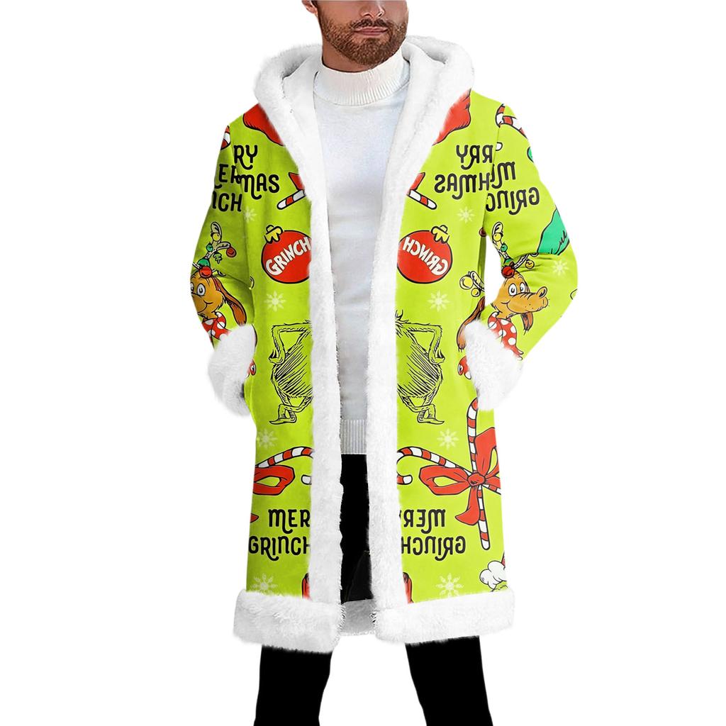 Men's  Hooded Hood Cardigan Long Keep Warm Coat