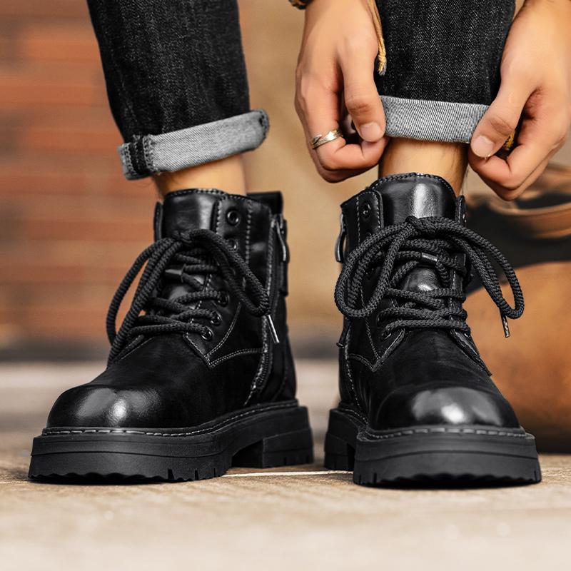 Fashion Autumn and winter men's shoes Fashionable minimalist style Outdoor motorcycle street walking Daily business office boot 39-45
