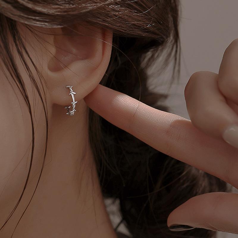 Gothic Silber Farbe Dornen Hoops Ohrringe Für Frauen Männer Teenager Luxus Neue Mode Trendy Party Schmuck Ästhetische Zubehör