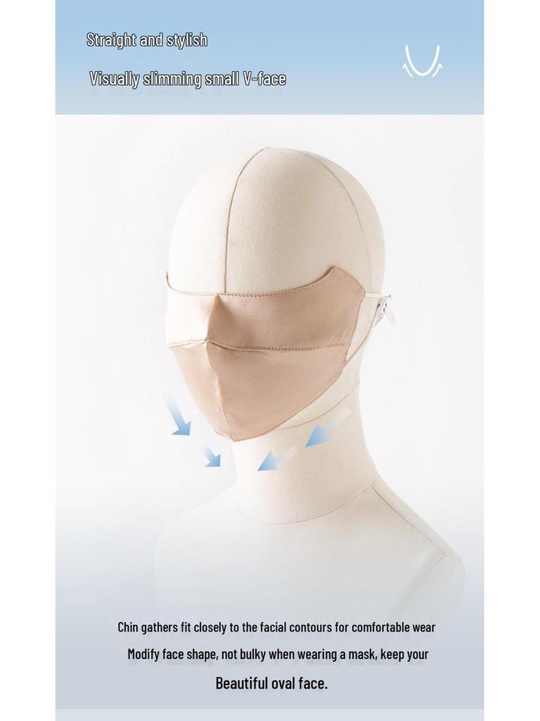 2025 Summer Double Layer Mulberry Silk Sunscreen Mask with UV Eye Protection