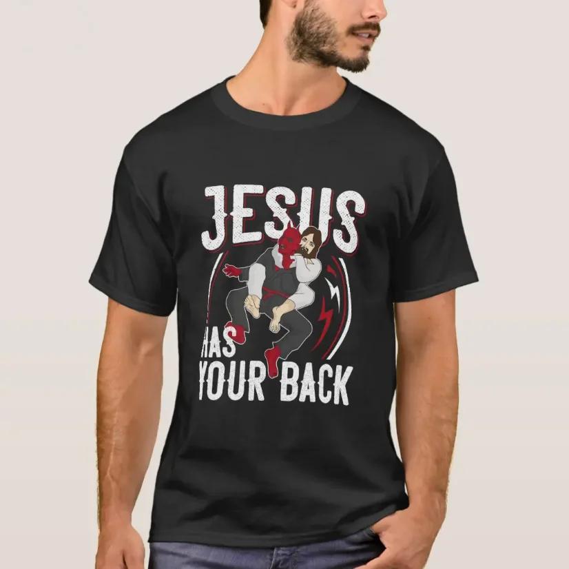 

Jesus Has Your Back Brazilian Jiu Jitsu BJJ Christ T-Shirt 100% Cotton O-Neck Short Sleeve Casual Mens T-shirt Size S-3XL - M... S разноцветный