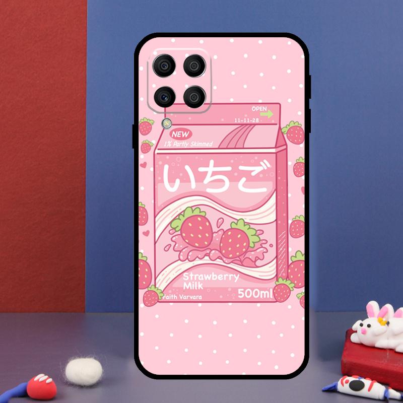 Kawaii Strawberry Milk For Samsung Galaxy M14 M34 M54 M33 M13 M23 M53 M15 M55 M31 M51 M20 M30s M32 M52 Phone Case