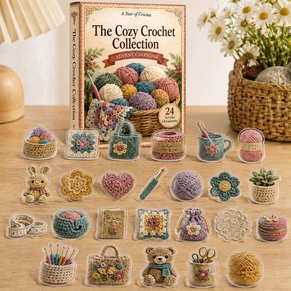 2026 Crochet Advent Calendar - 2D Acrylic Ornaments for Crochet Lovers