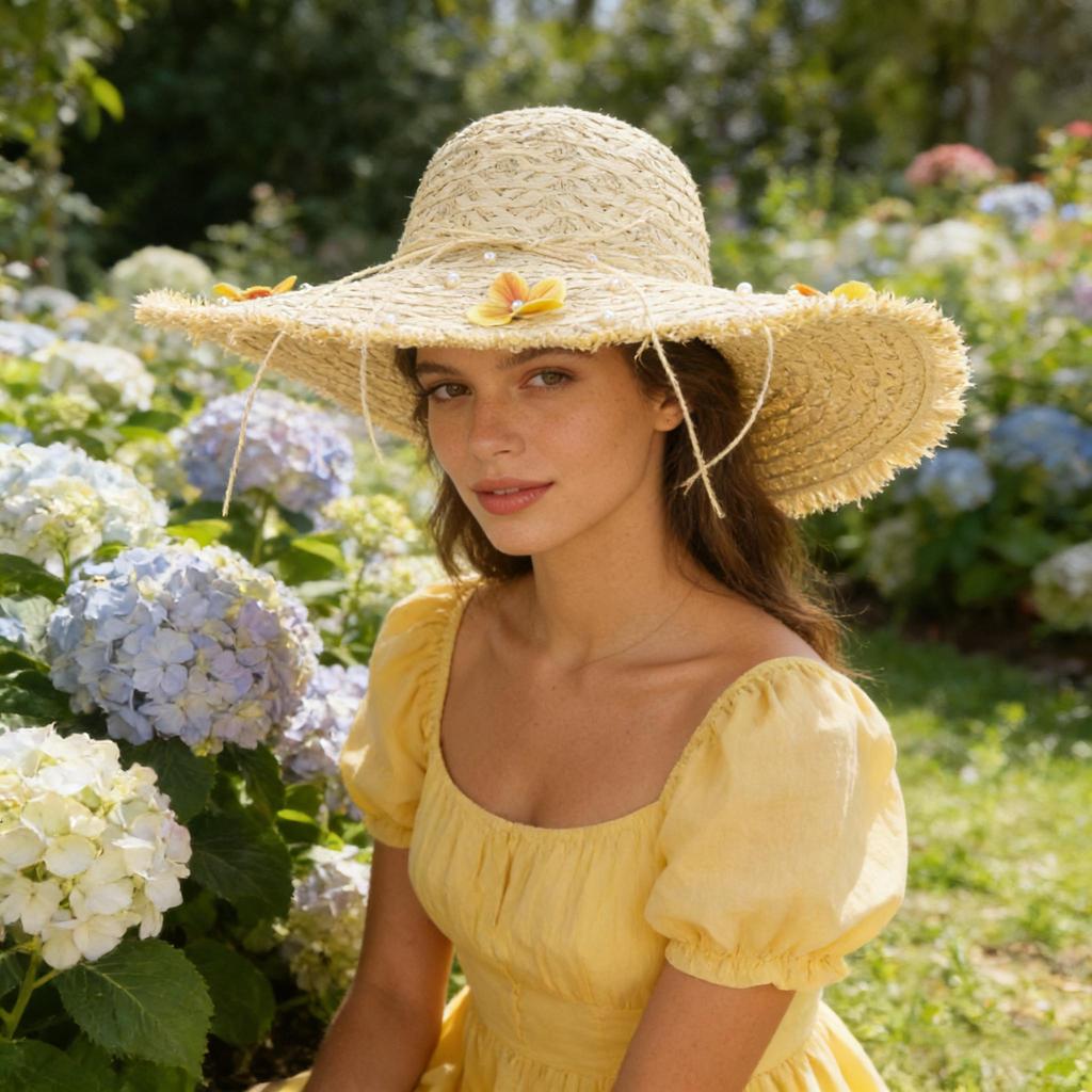 Elegant Floral Straw Hat Beach Sunshade Hat Outdoor UV Protection Breathable Summer Spring Autumn Hat