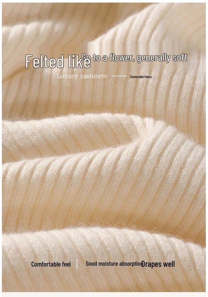 European Style Women's Slim-Fit 35% Cashmere Sweater - High-Neck Knit Base Layer for Autumn and Winter