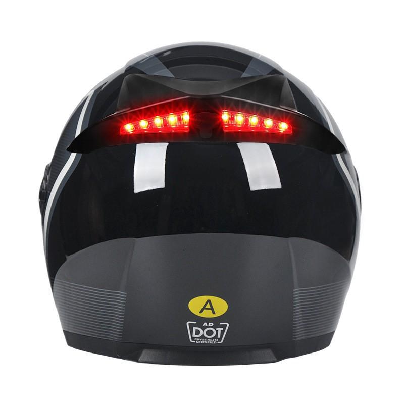 AD 3/4 Motorcycle Helmet Men Women 3C Certified Half Face With LED Light Commuting All Season