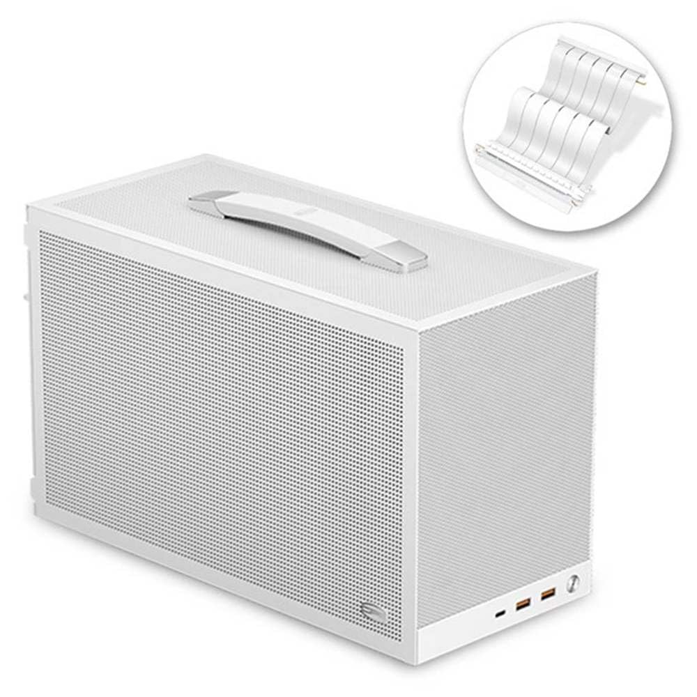 CPS K101MESH Case with Riser Card Highly Breathable Mesh on Four Sides Japanese WH-RCSET Mini-ITX Handle, Included, [Authorized Distributor]