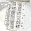 Gold & Silver Starburst 3D Nail Art Rivets - Four-Pointed Stars Decor.
