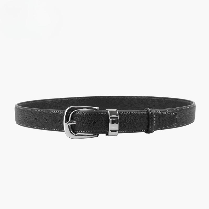 New Genuine Leather Women's Belt Simple and Versatile Retro Belt with Jeans Casual Trousers Women's Style