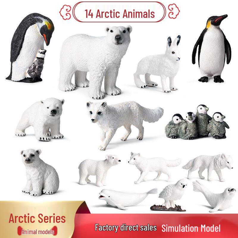 Children's Cognitive Animal Models: Polar Bear & Penguin Plastic Toys