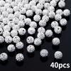 10/20/40 Jewelry Decorative Beads, 10mm Sparkling Crystal Clay Beads Disco Ball Clay Round Beads Loose, Used for Making DIY Bracelets and Necklaces