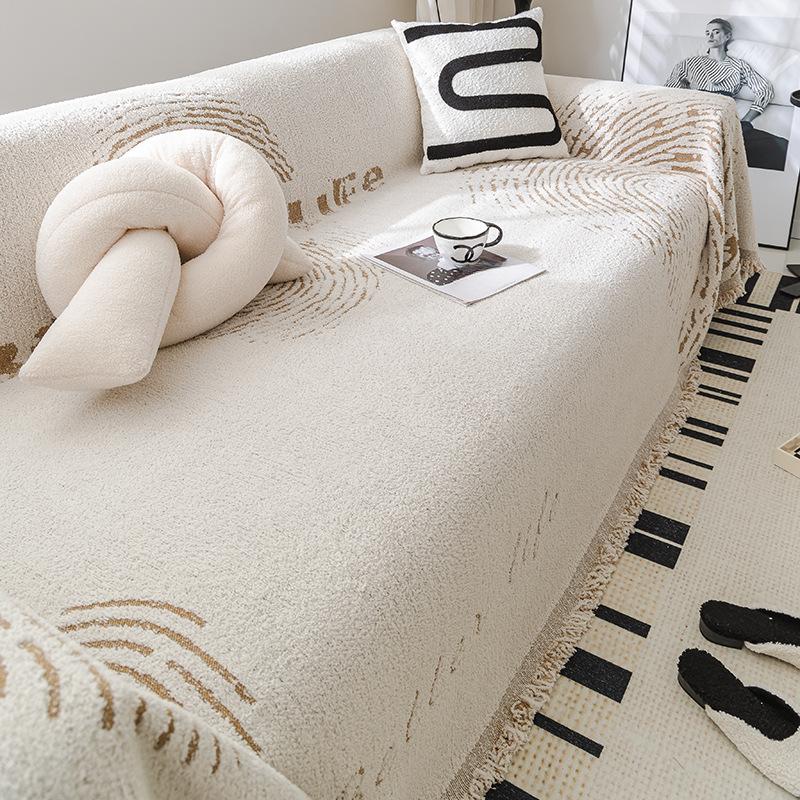 

Чехол для дивана, полотенце, утолщенный флис, современный минималистский чехол для дивана, ткань, полностью покрытая, универсальный, нескользящий чехол для дивана 90*90