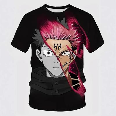 Jujutsu Kaisen Satoru Gojo Print Casual Slim Fit Round Neck Short Sleeved T-shirt Top Summer Loose Fit Oversized