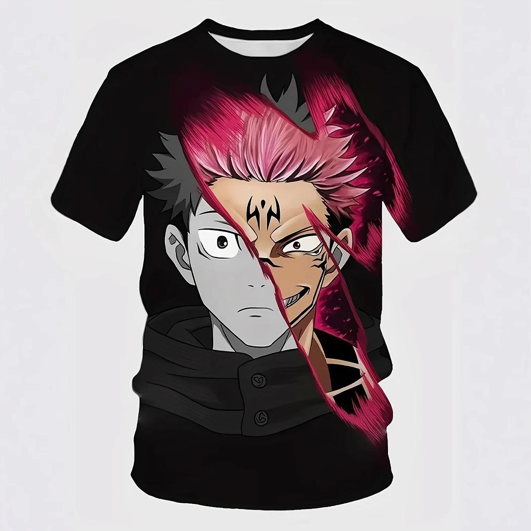 

Jujutsu Kaisen Сатору Годжо Принт Повседневная Приталенная Футболка с Круглым Вырезом и Короткими Рукавами Топ Летняя Свободного Кроя Оверсайз XXS
