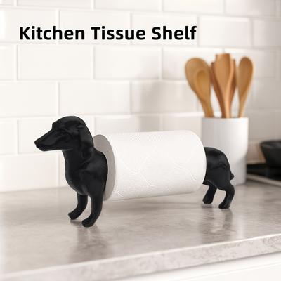 Dachshund Paper Towel Holder 3D Printed Toilet Paper Holder Farmhouse Detachable Paper Roll Holder for Dog Lovers Bathroom Kitchen Countertop Decor