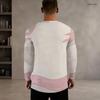 Men s Plus Size Round Neck Long Sleeve Printed T Shirt White Green Pullover Straight Hem