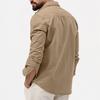 Mens Casual Long Sleeve Button Down Shirt With Chest Pockets
