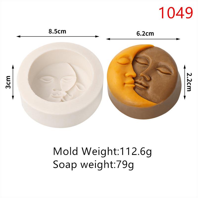 Sun Moon Face Silicone Soap Mold DIY Moon Sun Double Side Candle Handmade Lotion Bath Bomb Making Tool Silicone Mold