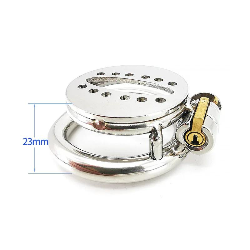 Metal Flat Cock Cage Device Penis Restraint Chastity Lock Penis Ring CB Lock Anti-Cheating Chastity Belt Adult Couple Erotica 18