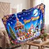 Christmas Custom Name Printed Flannel Blanket Warm Comfort Bed Throw Home Decor Holiday Gift